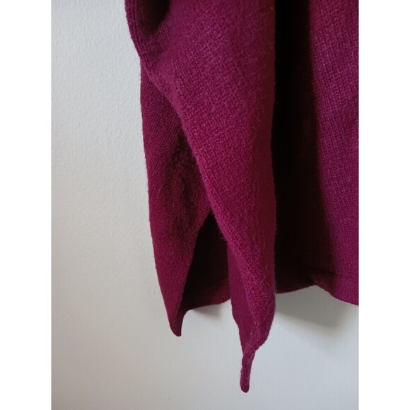 Alfani Poncho Pullover Sweater Mock Neck Faux Fur Cuff Burgundy XL - Picture 7 of 8